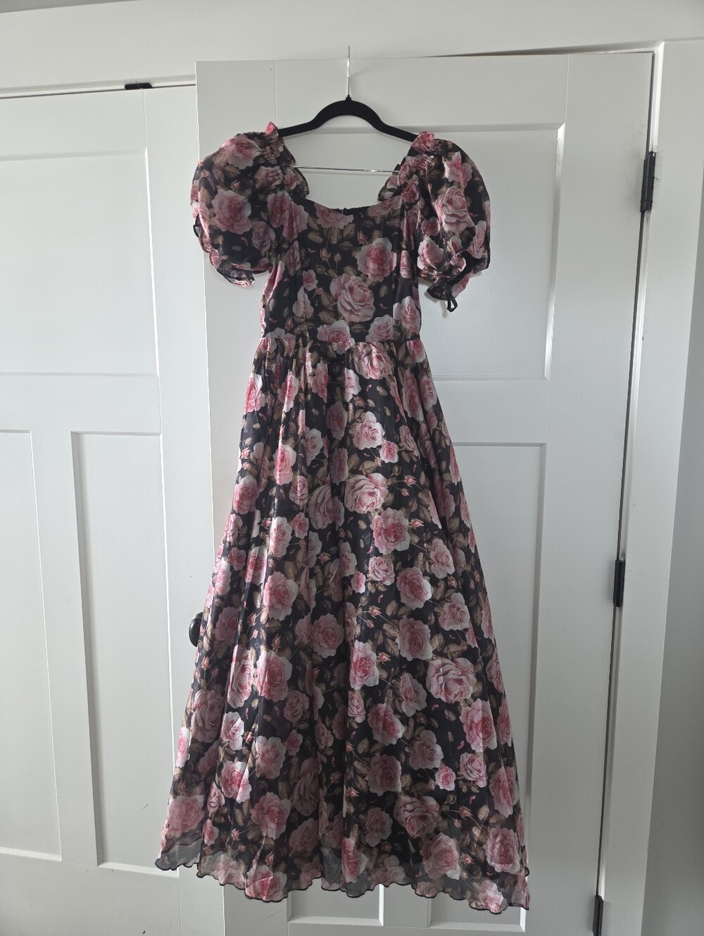 Ivy City Co Pink Rose Maxi Dress on Black